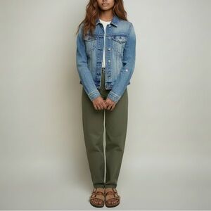 J.Crew |‎ Denim Jean Jacket XS Japanese Cotton Classic Distressed 90s